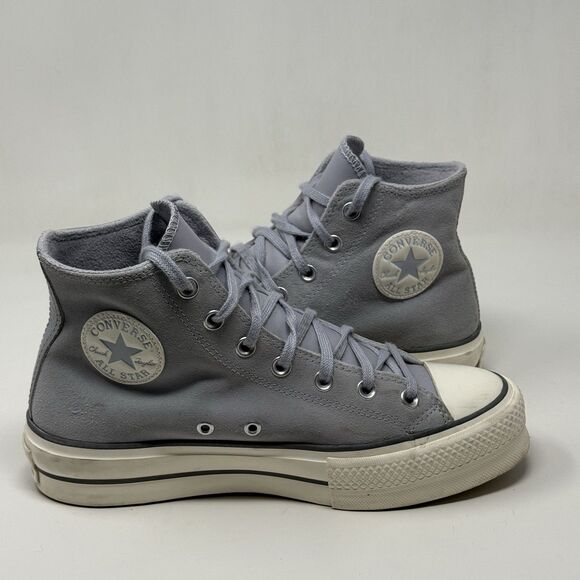Converse Shoes - Converse All Star Chuck Lift Platform High Shoes Womens 9 Blue Gray Suede Retro